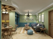 薄荷清香的田園風(fēng)格80平米三居室客廳裝修效果圖 薄荷清香的田園風(fēng)格80平米三居室客廳裝修效果圖