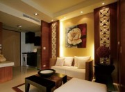 自然溫婉中式風格60平米小戶型客廳背景墻裝修效果圖 自然溫婉中式風格60平米小戶型客廳背景墻裝修效果圖