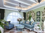 清新舒適的田園風(fēng)格150平米別墅客廳裝修效果圖 清新舒適的田園風(fēng)格150平米別墅客廳裝修效果圖
