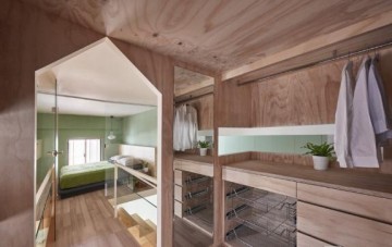 緊湊型日式風格90平米復(fù)式loft閣樓衣柜裝修效果圖