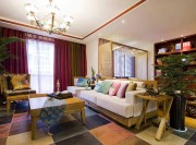 自然清新的東南亞風(fēng)格90平米二居室客廳裝修效果圖 自然清新的東南亞風(fēng)格90平米二居室客廳裝修效果圖