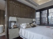 現(xiàn)代軟裝中式風(fēng)格120平米公寓臥室背景墻裝修效果圖 現(xiàn)代軟裝中式風(fēng)格120平米公寓臥室背景墻裝修效果圖