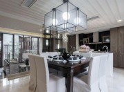 現(xiàn)代軟裝中式風(fēng)格120平米公寓餐廳吊頂裝修效果圖 現(xiàn)代軟裝中式風(fēng)格120平米公寓餐廳吊頂裝修效果圖