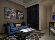 現(xiàn)代藝術新古典風格100平米復式loft客廳背景墻裝修效果圖