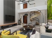 大氣簡約現(xiàn)代300平復式客廳電視背景墻裝修效果圖 大氣簡約現(xiàn)代300平復式客廳電視背景墻裝修效果圖