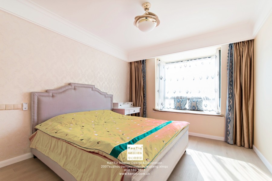 棕櫚灣美式風(fēng)格三居室裝修實景案例臥室