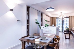 湖畔花園現(xiàn)代簡(jiǎn)約三居室餐廳實(shí)景裝修案例