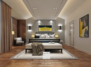 澄湖水岸現(xiàn)代簡(jiǎn)約別墅臥室裝修效果圖