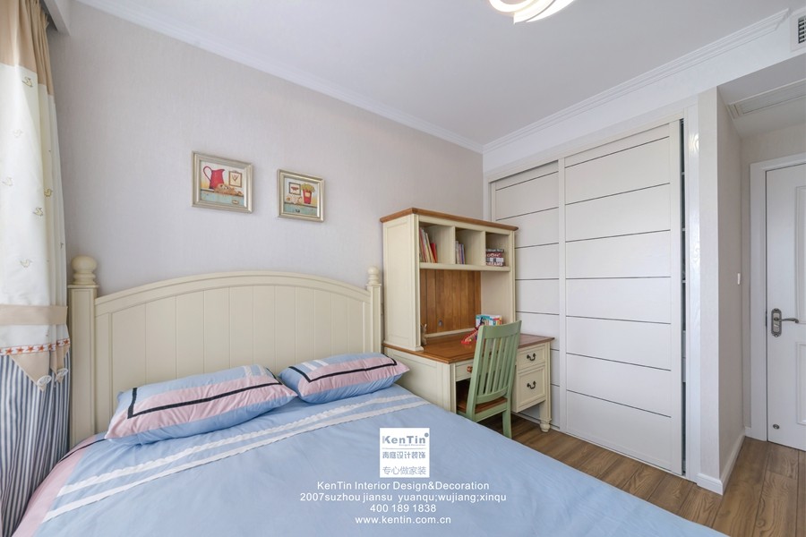 龍湖時代天街美式風(fēng)格臥室裝修實景案例