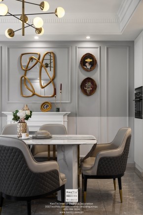 愉景灣現(xiàn)代輕奢混搭風(fēng)格復(fù)式客廳裝修實(shí)景案例