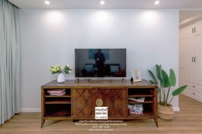 龍湖時代天街美式風(fēng)格客廳裝修實景案例