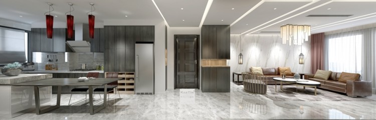 豐谷景園現(xiàn)代簡(jiǎn)約三居室客廳裝修效果圖