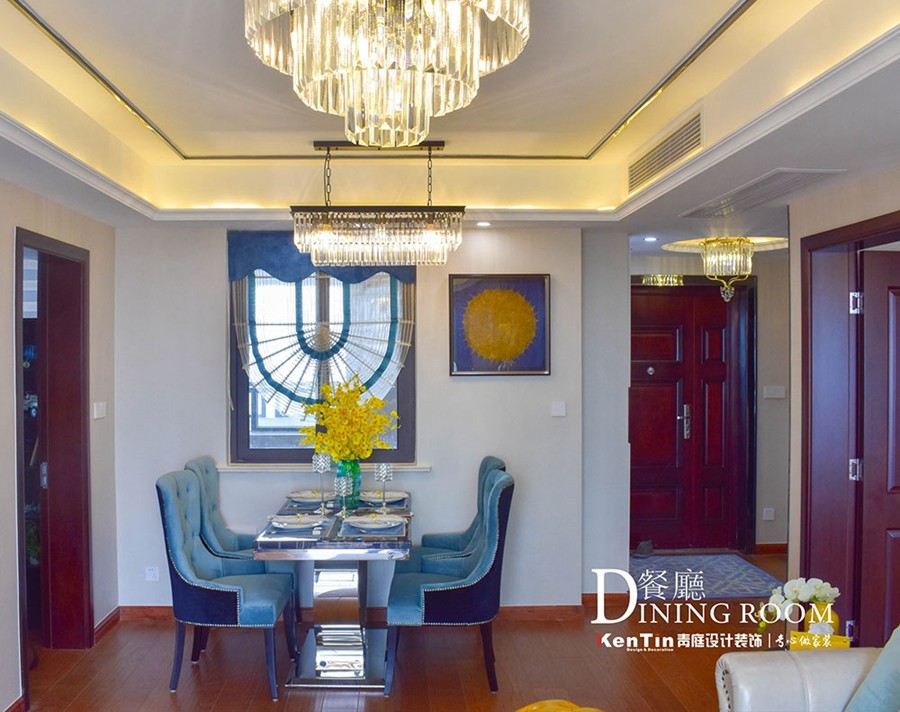 浦灣公館現(xiàn)代輕奢二居室餐廳裝修實景案例