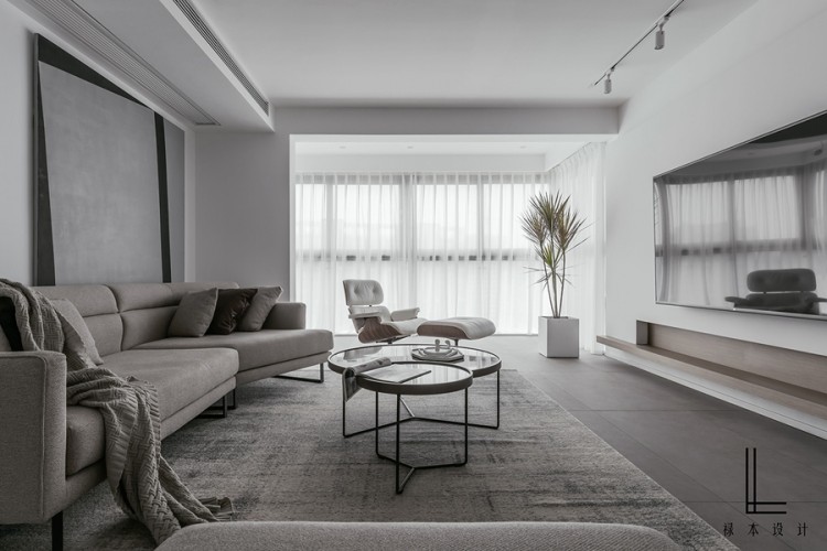 現(xiàn)代簡約風(fēng)格三居室客廳裝修效果圖