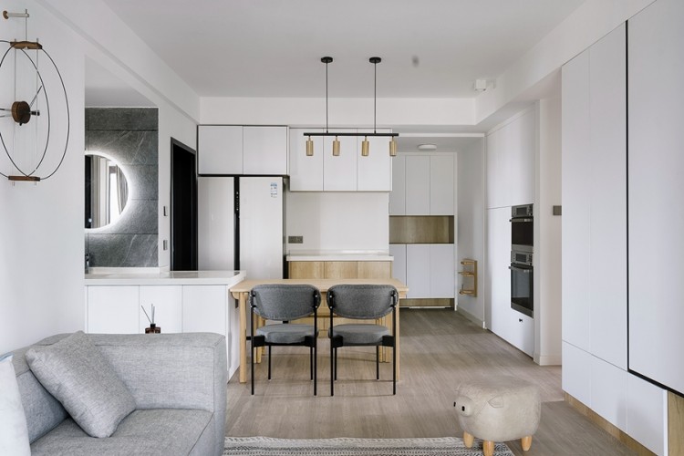 現(xiàn)代簡約風格三居室客餐裝修效果圖