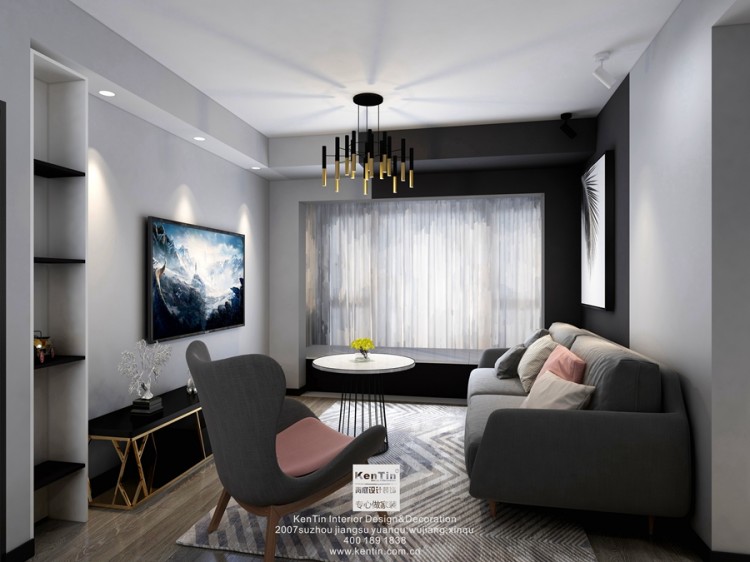 現(xiàn)代簡約風格兩居室裝修效果圖