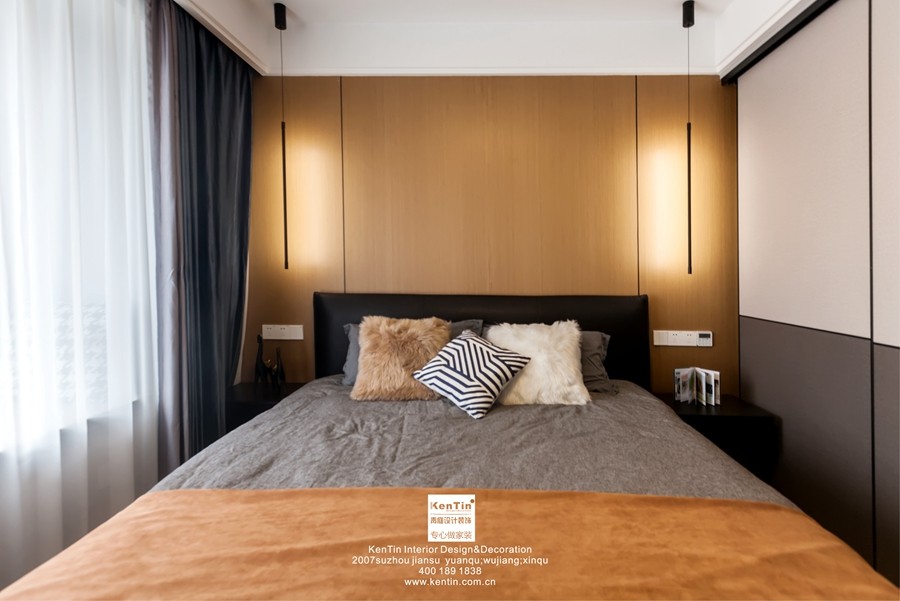 江南華府現(xiàn)代簡約風格三居室臥室裝修實景案例